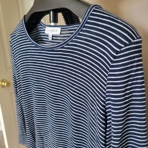 Pretty, light and airy navy and white striped summer sweater, Size PL